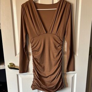 Brown mini dress